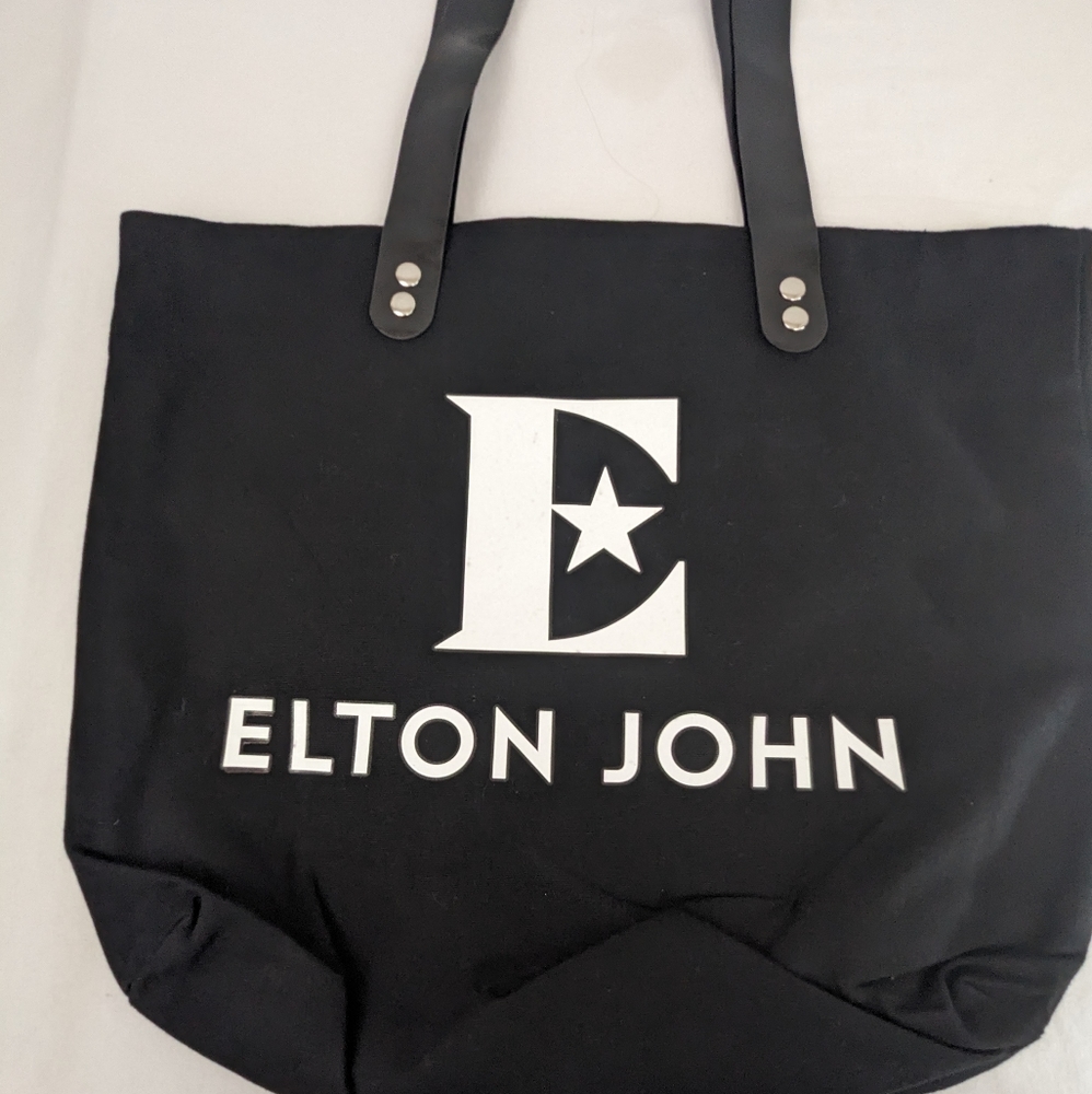 Elton John Black Tote Bag Like New Condition